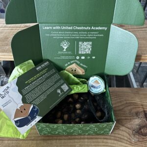 Five pound box of fresh chestnuts from EBB Farms.