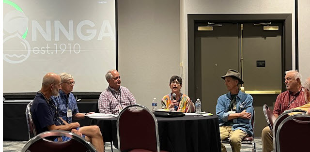 Melanie Jones of United Chestnuts speaking on a panel at the Chestnut Growers of America and Northern Nut Growers Association Conference in Lansing, Michigan