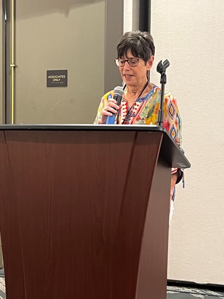 Melanie Jones speaking at Chestnut Growers of America conference in Lansing Michigan 2025
