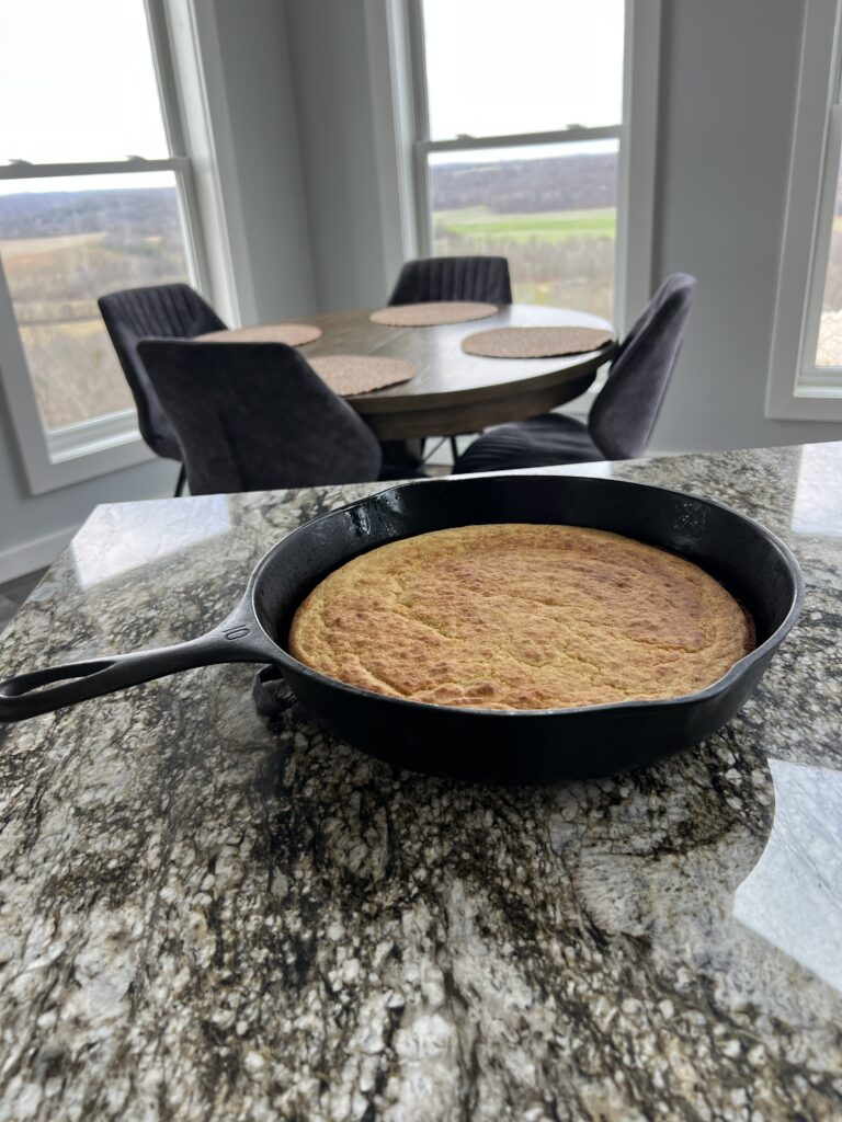 Southern cornbread baked for Chestnut & Sausage Stuffing