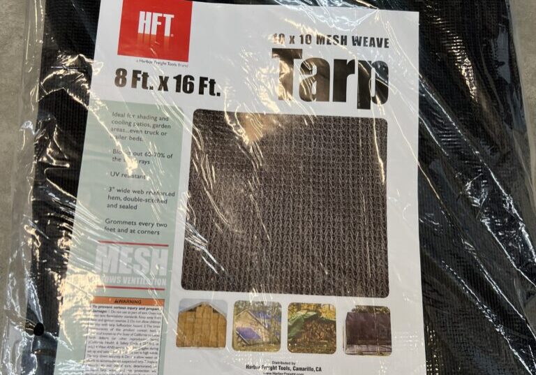 Breathable tarp used to transport chestnut seedlings